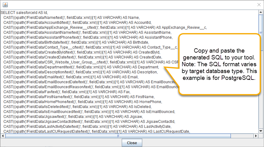 GenerateSQLShowSQL