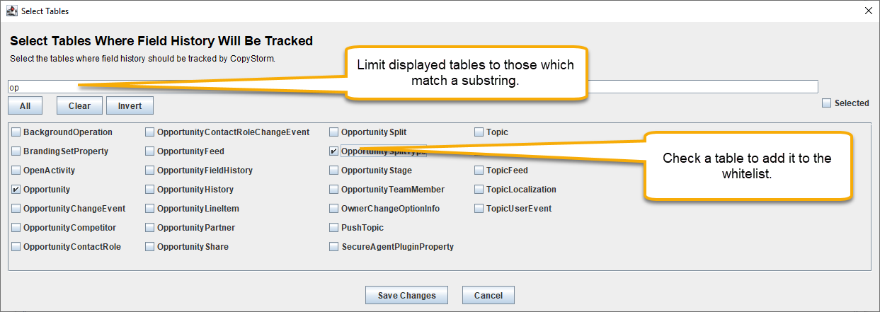 TableSelector