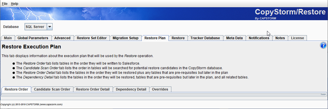RestorePlanOverview