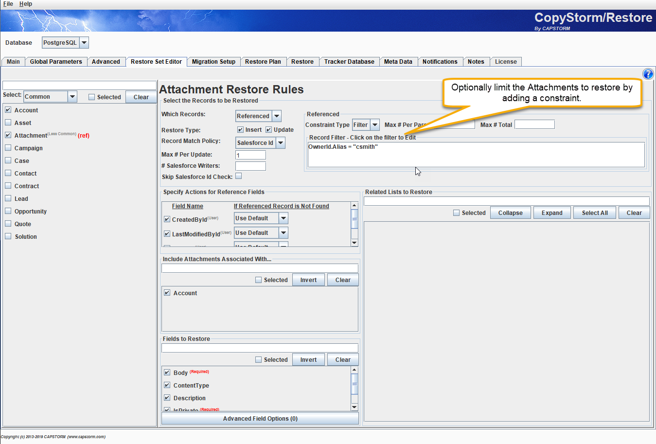 RestoreAttachmentsSelector