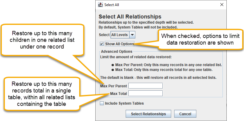 Select All Relationships-Advanced