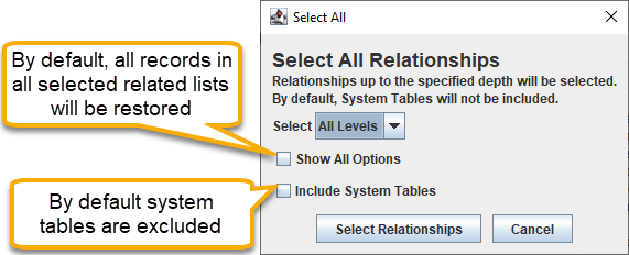 Select All Relationships