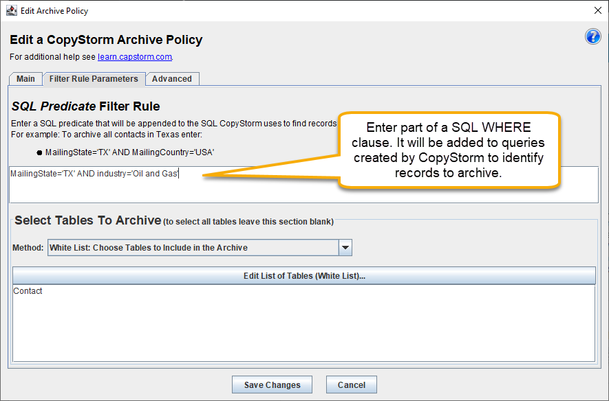 ArchiveEditorFilterTypeSQL