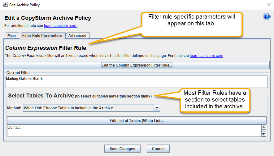ArchivePolicyParameterExample
