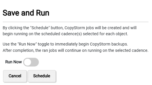 Snowpark Setup Page – Save and Run Dialog