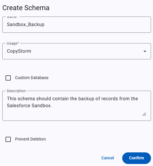 Database Management – Create Schema
