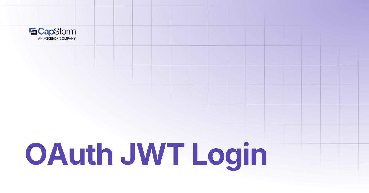 OAuth JWT Login | Capstorm Learn